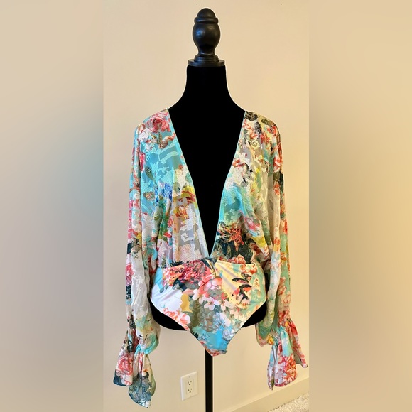 Hemant and Nandita Sage bodysuit and skirt NWOT - Picture 6 of 7